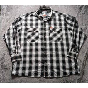 Dixxon Flannel Co Ross Alley Long Sleeve Button Down Shirt Men Sz 5X Lightweight